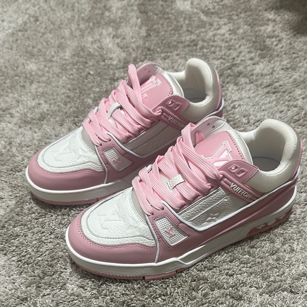 Louis Vuitton Pink and White Sneakers